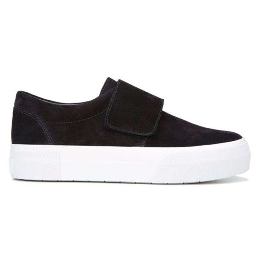 Vince: Cage Suede Platform Black Velco Slip-On Sneakers - Women’s USA 7 / EUR 37